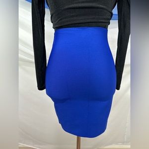 Small royal blue mini bandage skirt